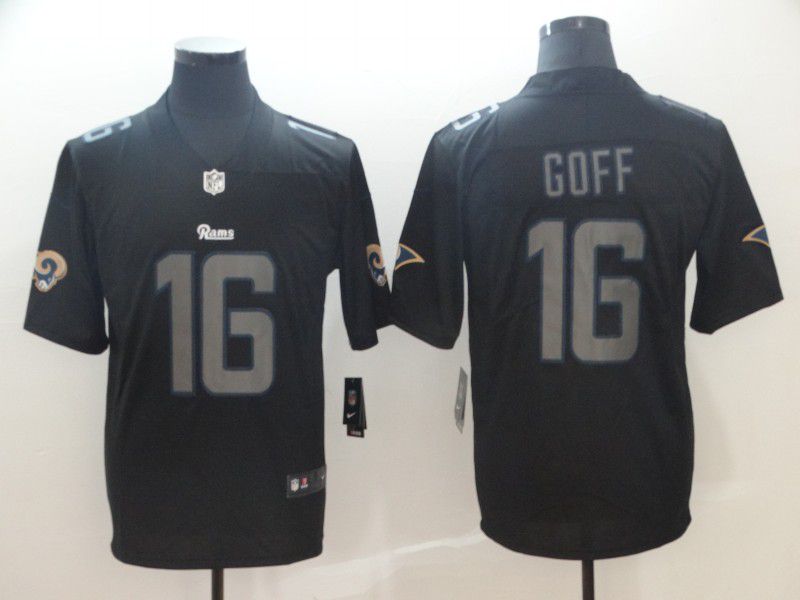 Men Los Angeles Rams #16 Goff Nike Fashion Impact Black Color Rush Limited NFL Jerseys->los angeles rams->NFL Jersey
